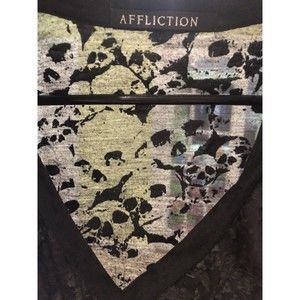 Affliction Skulls Black Transparent Top Size S